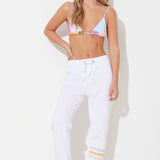 White w/ Summer Stripe Heather Jogger