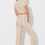 Sand Dune Hibiscus Print Rib Knit Pant