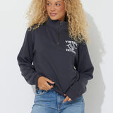 Black "Vintage University" Quarter Pigment Dyed Zip Sweatshirt