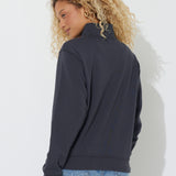 Black "Vintage University" Quarter Pigment Dyed Zip Sweatshirt