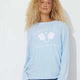 Sky Blue "Pickleball Club" Pigment Dyed Long Sleeve Tee