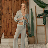 Dusty Blue Crochet Pant