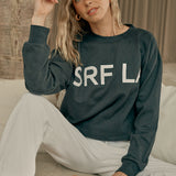 "Surf LA" Black Surf Wash Crewneck