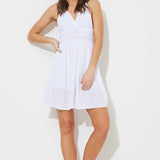 White V-Neck Promo Dress