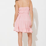 Pink Rose Tie Front Promo Dress