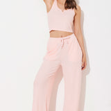 Cali Peach Rib Hacci Lettuce Edge Pant