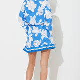 Blue Botanic Printed Rayon Long Sleeve Dress