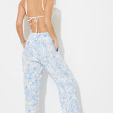 Ocean Blue Printed Gauze Pant