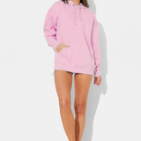 Hibiscus Pink Pigment Dye Pullover Hoodie