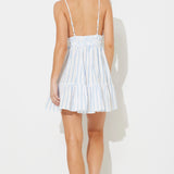 Ocean Blue White Striped Gauze Tank Dress