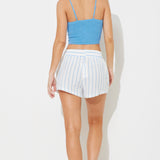 Ocean Blue White Striped Gauze Short