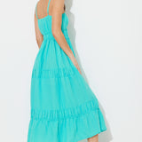 Teal Green Solid Gauze Maxi Dress