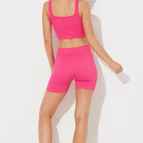 Hot Pink Seamless Square Neck Tank