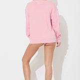 Blossom Pink Burnout Fleece Crewneck