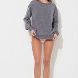 Steel Grey Burnout Fleece Crewneck