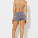 Ash Grey Burnout Shorts w/ Wrap Cords