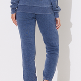 Deep Navy Burnout Scrunch Bottom Sweatpants w/ Wrap Cords