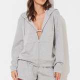 Heather Grey Cloud Fleece OD Zip Up Hoodie