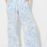 Ocean Blue Printed Gauze Pant