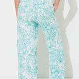 Teal Green Printed Gauze Pant