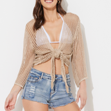 Hazelwood Crochet Tie Front Top