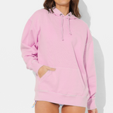 Hibiscus Pink Pigment Dye Pullover Hoodie