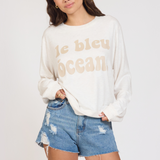 "le bleu ocean" Sandbar Solid Hacci Crewneck