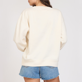 "Sea La Vie" Coconut White Burnout Fleece Crewneck