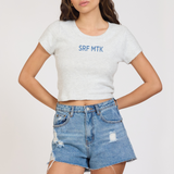 "Surf MTK" Harbor Grey Rib Hacci Cropped Tee