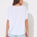 White Soft Cotton Hi Low Tee